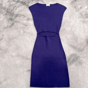 Aritzia Cutout Knit Mini Dress in purple NWOT